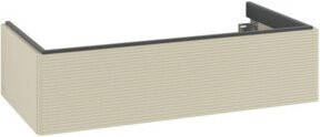 V&B Waschtischunterschrank Antao mit integrierter LED-Auszugsbeleuchtung, grau lackiert, B/T/H: 98,8 x 25,6 x 49,3 cm - Bild 1