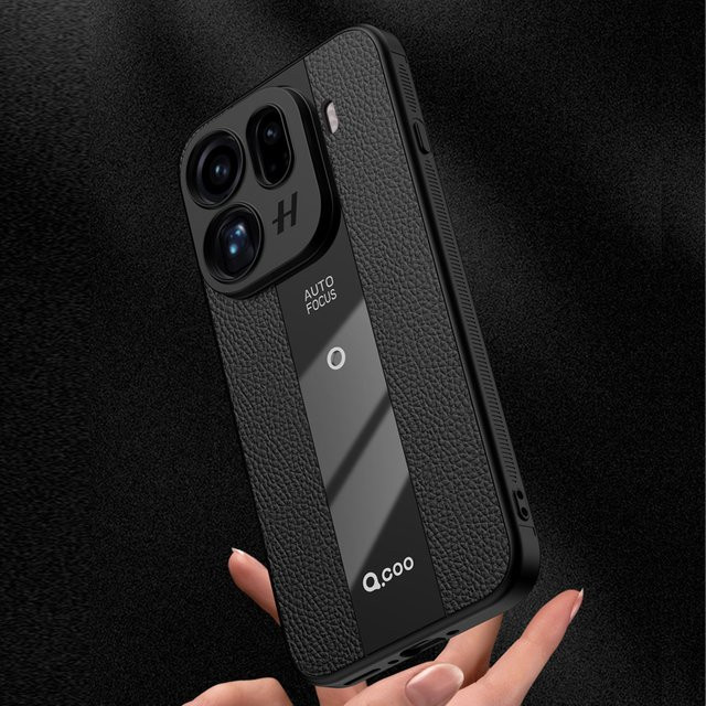 Luxuriöse magnetische Lichi-Leder Schutzhülle für OPPO Find X9 und Find X9 Pro in Schwarz mit TPU-Rahmen und Linsenschutz - Bild 1