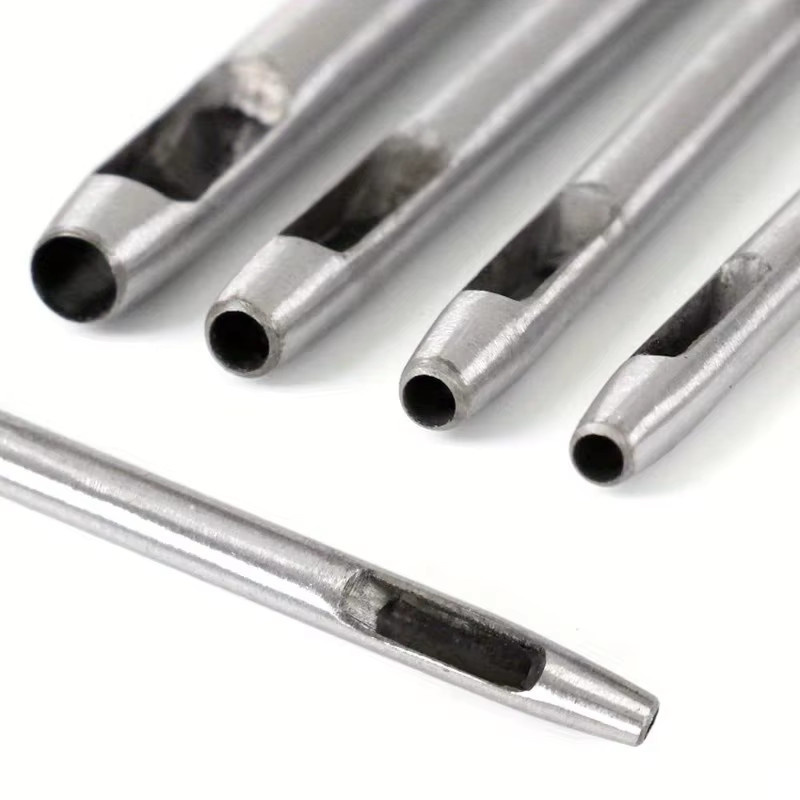 12er Set Runde Lederstanzen aus Metall in Silber für DIY Lochungen von 0,5 bis 6 mm - Bild 4