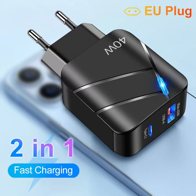 GUSEYEE USB-C Schnellladegerät in Schwarz mit 3,0A für iPhone und Samsung - Bild 1