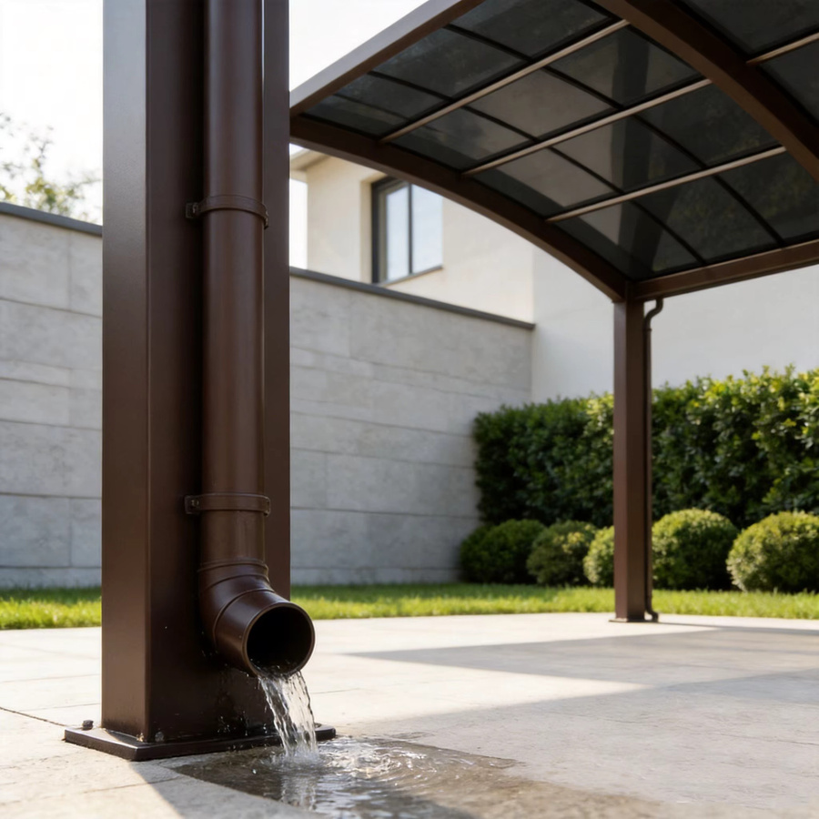 Modernes Aluminium-Carport aus Metall in Weiß als wasserdichter Outdoor-Parkplatzunterstand und Sonnenschutz - Bild 3