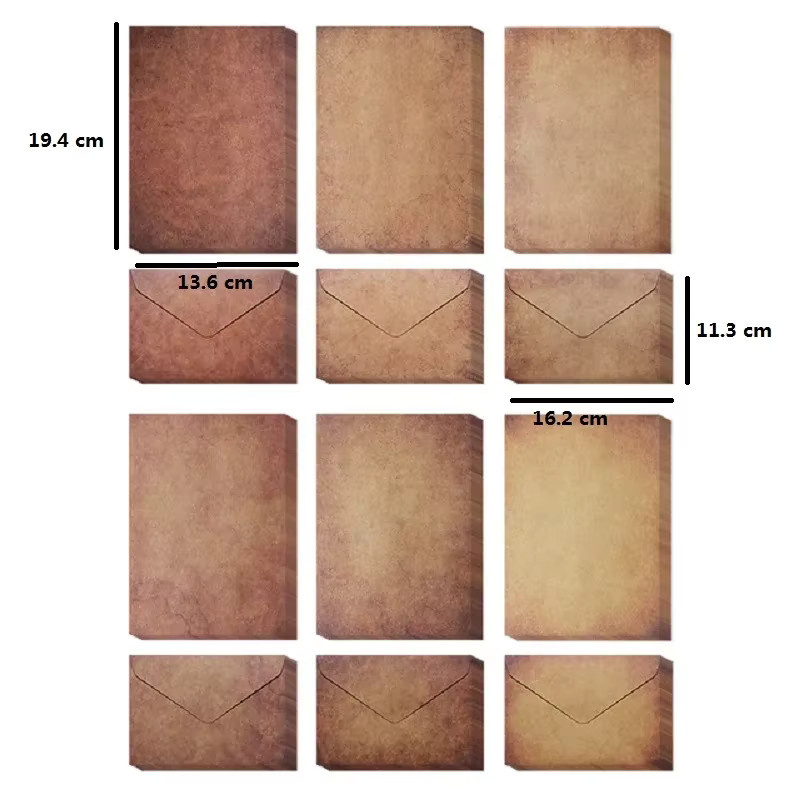 3er-Set Vintage Kraftpapier Umschläge A5 mit Fenster und Anhänger in Braun, B/H: 16 x 11 cm - Bild 2