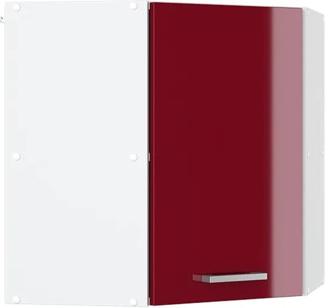 Vicco R-Line Eckhängeschrank für die Küche in Bordeaux Hochglanz und Weiß, Breite: 57 cm - Bild 1