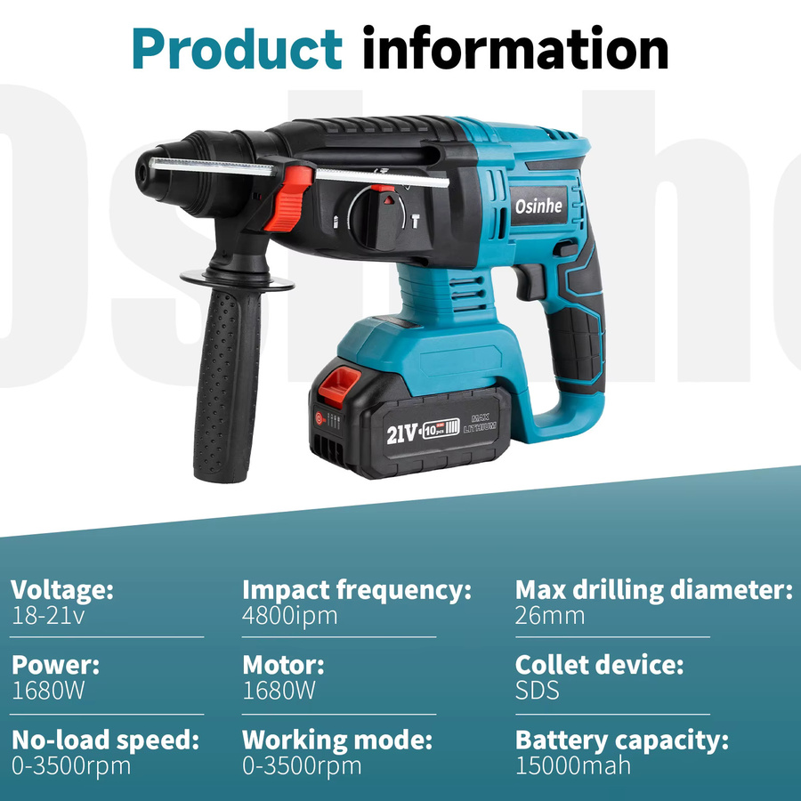 Makita LXT Akku-Schlagbohrmaschine mit bürstenlosem Motor, 26mm Multifunktions-Bohrhammer, Blau, passend für 18V Akkus - Bild 2