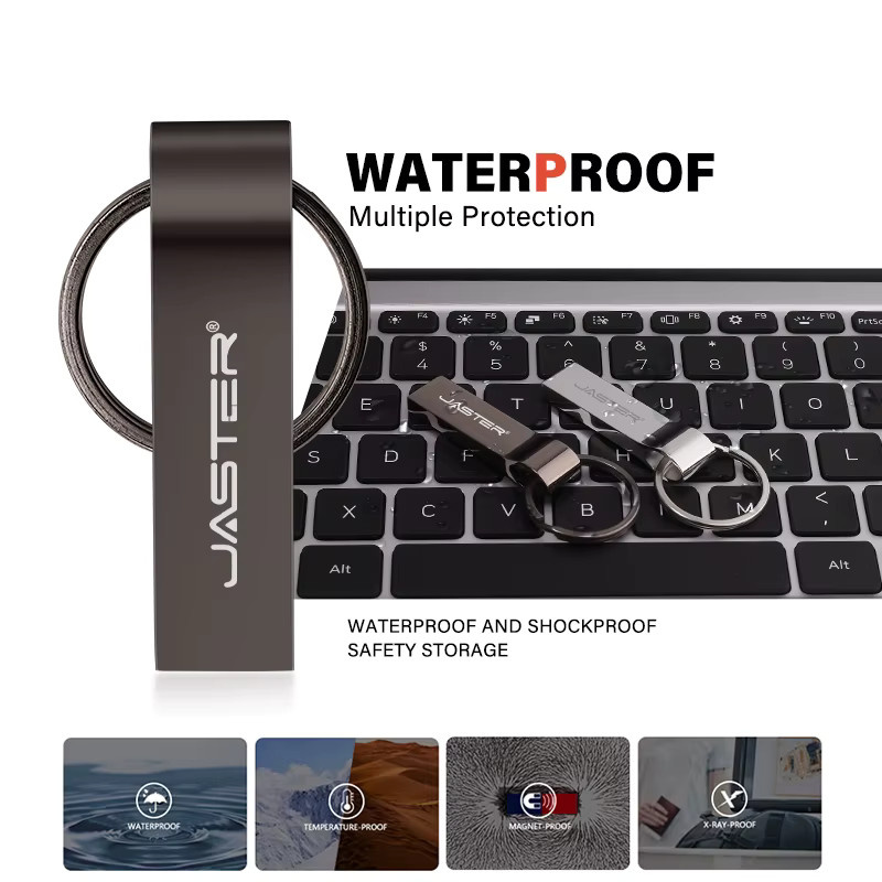 JASTER USB-Flash-Laufwerk 128 GB Metall Pendrive in Silber oder Schwarz - Bild 3