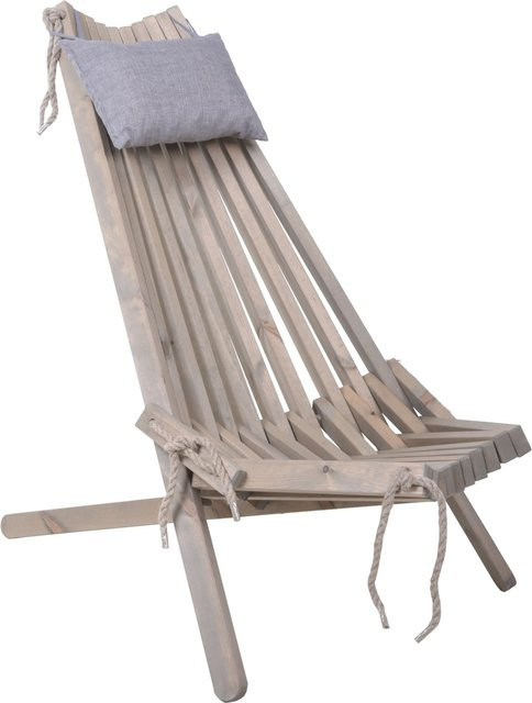 Garden Pleasure Relaxsessel FALUN aus Kiefernholz in Aschgrau mit Polstern und Armlehnen - Bild 1