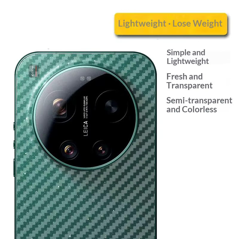 5 Stück transparente Rückseitenfolie aus Kohlefaser für Xiaomi 17 Ultra mit matter Oberfläche zur vollständigen Abdeckung - Bild 4