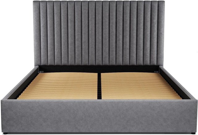 Vente-unique Bett Sarah mit Bettkasten und Polsterung in Grau, B/T: 160 x 200 cm - Bild 1