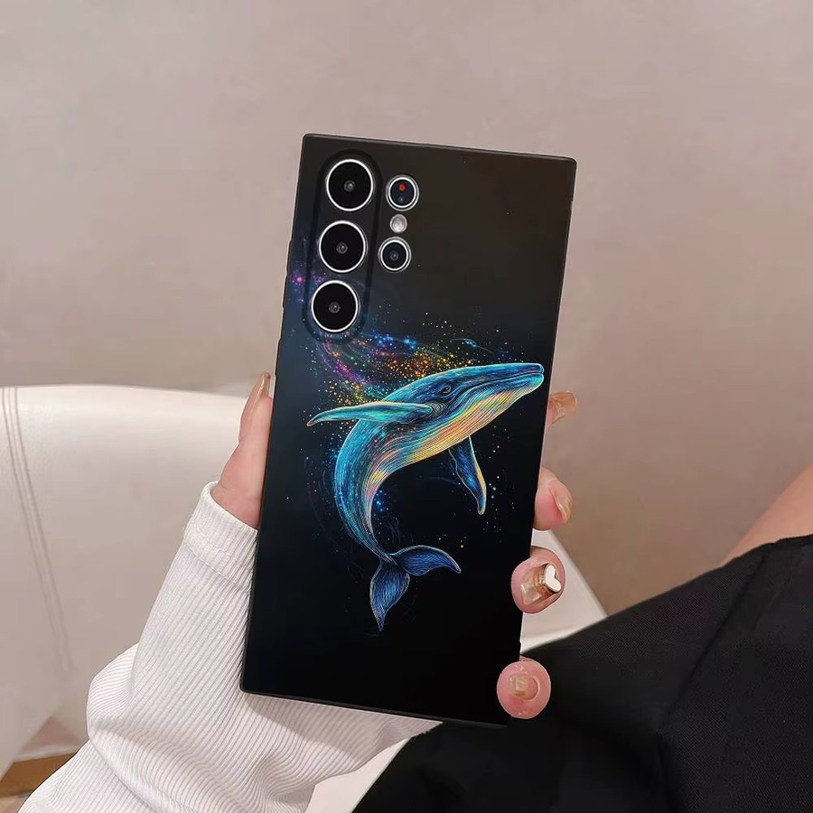 Whale Art Öl-Design Handyhülle für Samsung Galaxy S25 S24 S23 S22 S21 S20 Plus 5G Frosted Non-Slip Soft Cover - Bild 3