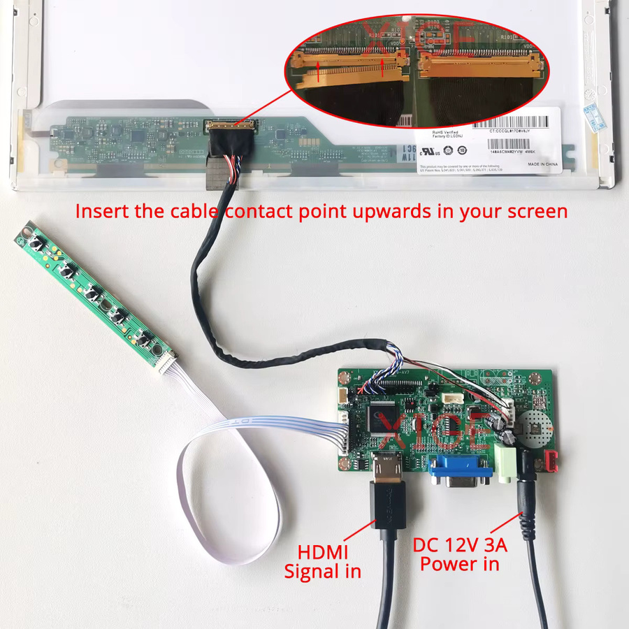 Controller-Board Kit für N173HGE LP173WF1 B173HW01 HSD173PUW1 Laptop-Bildschirme mit 40-Pin LVDS, VGA und HDMI für 1920x1080 Auflösung - Bild 5