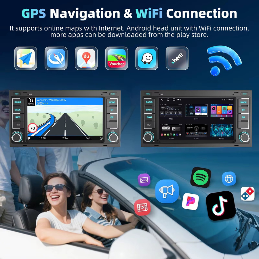 ESSGOO Android 15 Autoradio für Volkswagen Touareg 2003–2010 mit 7 Zoll Display, 4+64GB Speicher, CarPlay, Android Auto, GPS, Bluetooth und Multimedia-Funktionen in Schwarz - Bild 4