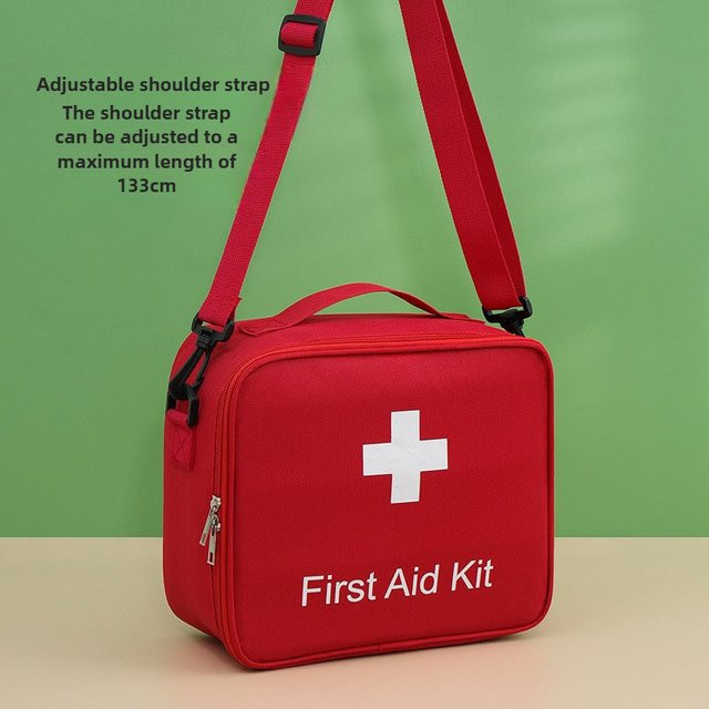 Premium-Erste-Hilfe-Set Medizinische Tasche mit verstellbarem Schultergurt und doppelseitigen Schnallen in Rot - Bild 1