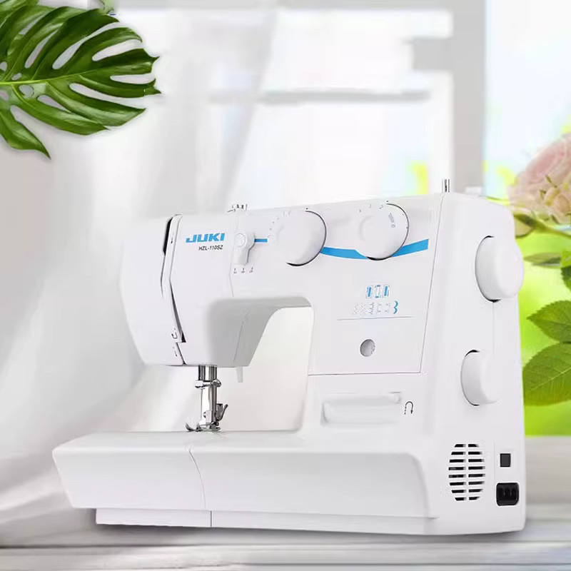 Juki Hochleistungs-Nähmaschine mit 60 W und 8 integrierten Stichen in Weiß mit Metallrahmen und Doppelnadel - Bild 1