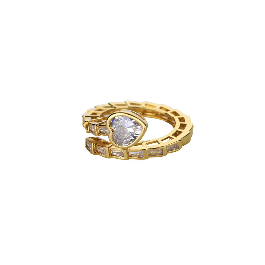 ICFTZWE Herzringe, Edelstahl, Gold, Zirkonia, Damen - Bild 2