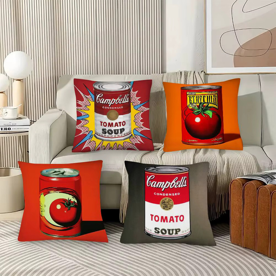 Kayou Kissenbezug Andy Warhol Pop Art Tomatensuppe, quadratisch, Mehrfarbig, Breite: 40 cm, Höhe: 40 cm, Tiefe: 40 cm - Bild 2