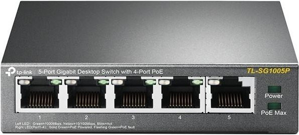 TP-Link TL-SG1005P Netzwerk-Switch, Unmanaged Gigabit Ethernet mit PoE-Funktion, Schwarz - Bild 1