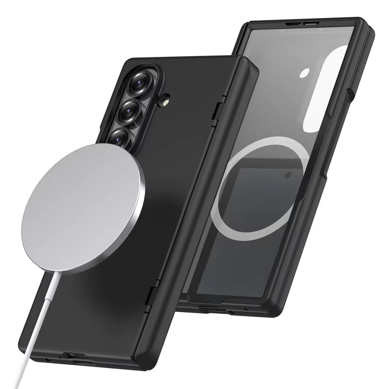 Samsung Galaxy Z Fold 7 5G Schutzhülle mit magnetischem Ladescharnier und HD-Bildschirm-Frontfolie in Schwarz und Grün, matt und stoßfest - Bild 5