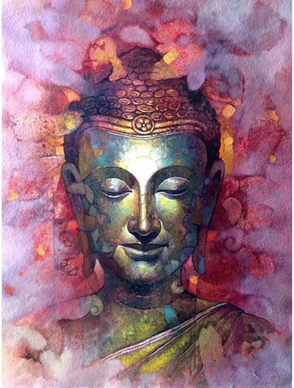 FIYO Diamond Painting Buddha Mosaik Set, Mehrfarbig, B: 30 cm x H: 20 cm - Bild 1