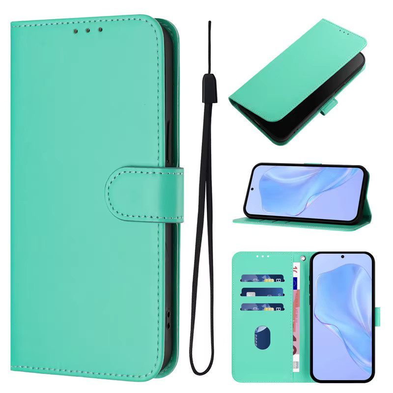 Funda Leder Flip Wallet Handyhülle für Apple iPhone 17e und iPhone 16e in Turquoise - Bild 1