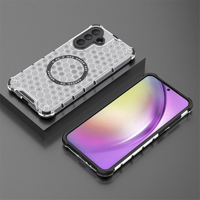 Magnetische und stoßfeste Handyhülle in Transparent für Samsung Galaxy S23 S24 Plus S25 Ultra A55 A16 A36 A56 mit durchscheinender Rüstung und Hartschale - Bild 1