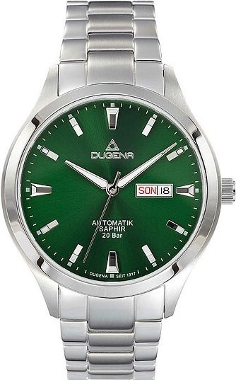 Dugena Herrenuhr Tresor, Automatik, Edelstahl, Grün, 42 mm - Bild 1