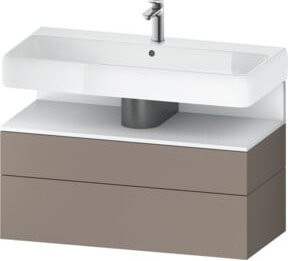 Duravit Waschtischunterschrank Qatego Wandhängend in Weiß Matt mit LED-Beleuchtung und Nischen B/T/H: 99 x 47 x 59 cm - Bild 1