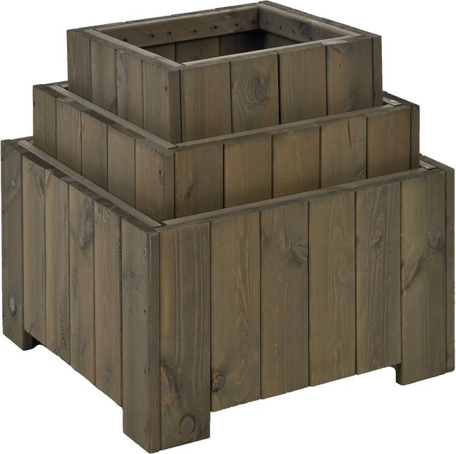 Gaspo Blumenkasten Wels in Vintage Grau mit Holzoptik, B/T/H: 57 x 35 x 57 cm - Bild 1