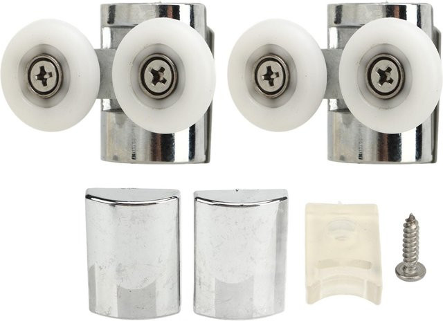 TOMTOP Schiebetürscheibe Rollenset für Glastüren aus Metall in Silber, 23 mm - Bild 1