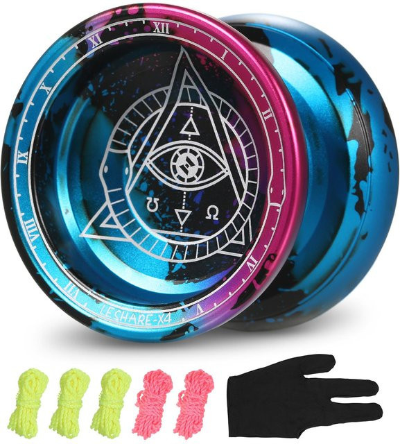 TOMTOP JMS Yoyo, Aluminium-Yoyo, blau/rot - Bild 1
