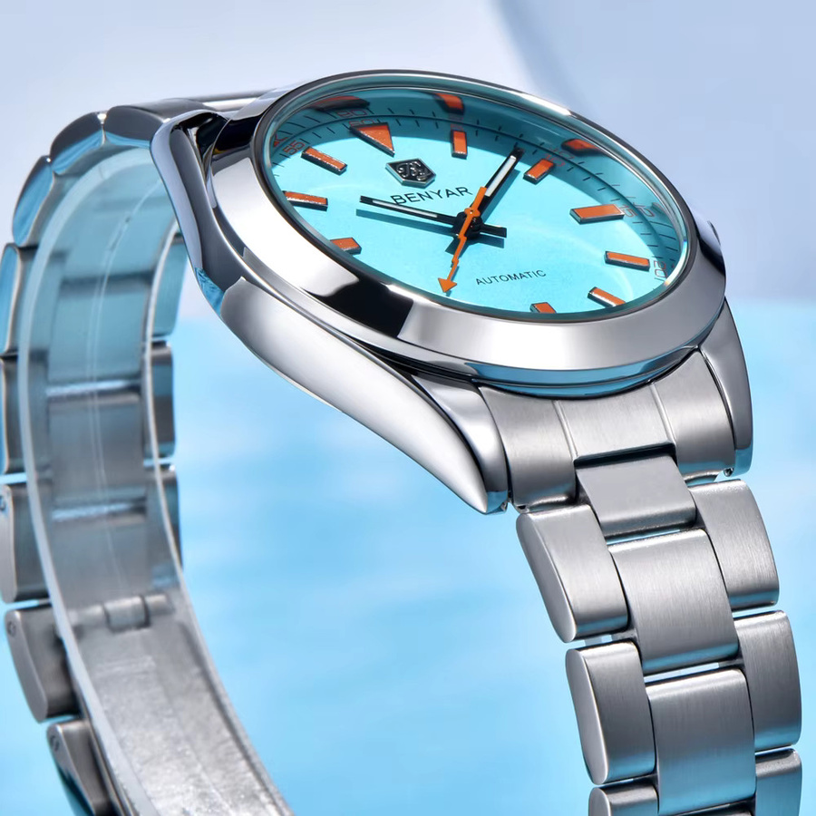 BENYAR Armbanduhr Automatik, Edelstahl, Weiß, Herren - Bild 3