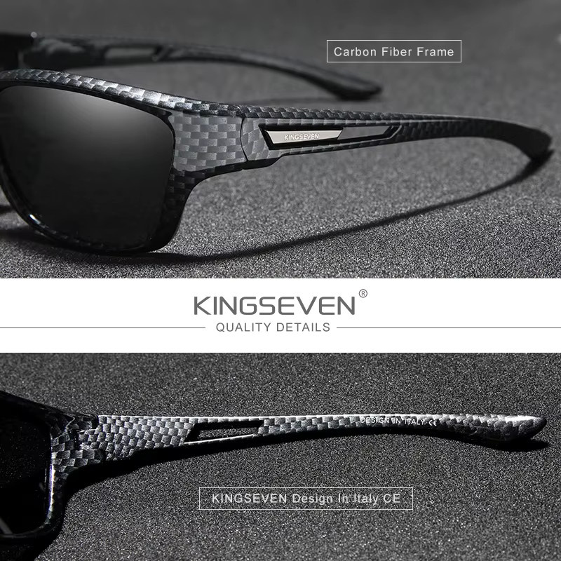 KINGSEVEN Sonnenbrille, Vollrand, rectangular, Kunststoff, schwarz, Männer - Bild 4