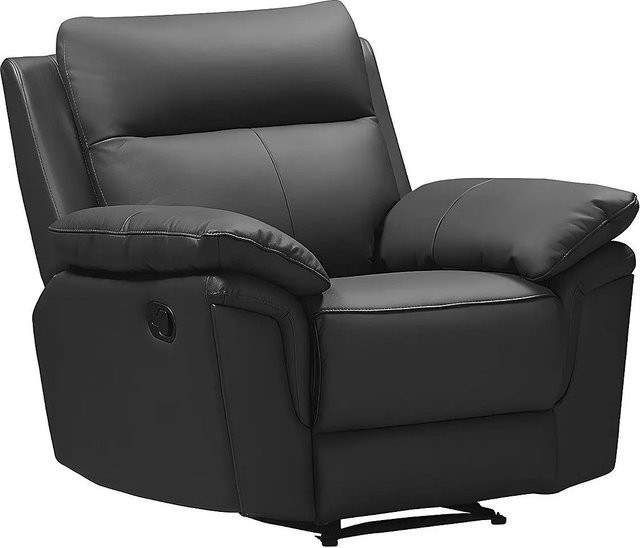 Vente-unique Relaxsessel Pakita in Schwarz mit Kunstleder und Holzgestell, Höhe: 98 cm, Breite: 102 cm, Tiefe: 92 cm - Bild 1