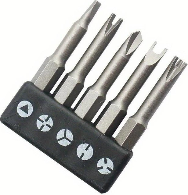 5-teiliges magnetisches Schraubendreher-Set SZwatch mit Y- und U-förmigen Dreieck-Bits in Grau aus Edelstahl - Bild 1