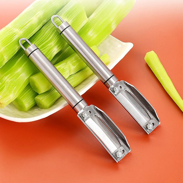 Multifunktions-Schälmesser aus Edelstahl in Silber für Salat, Kürbis und Spargel - Bild 1