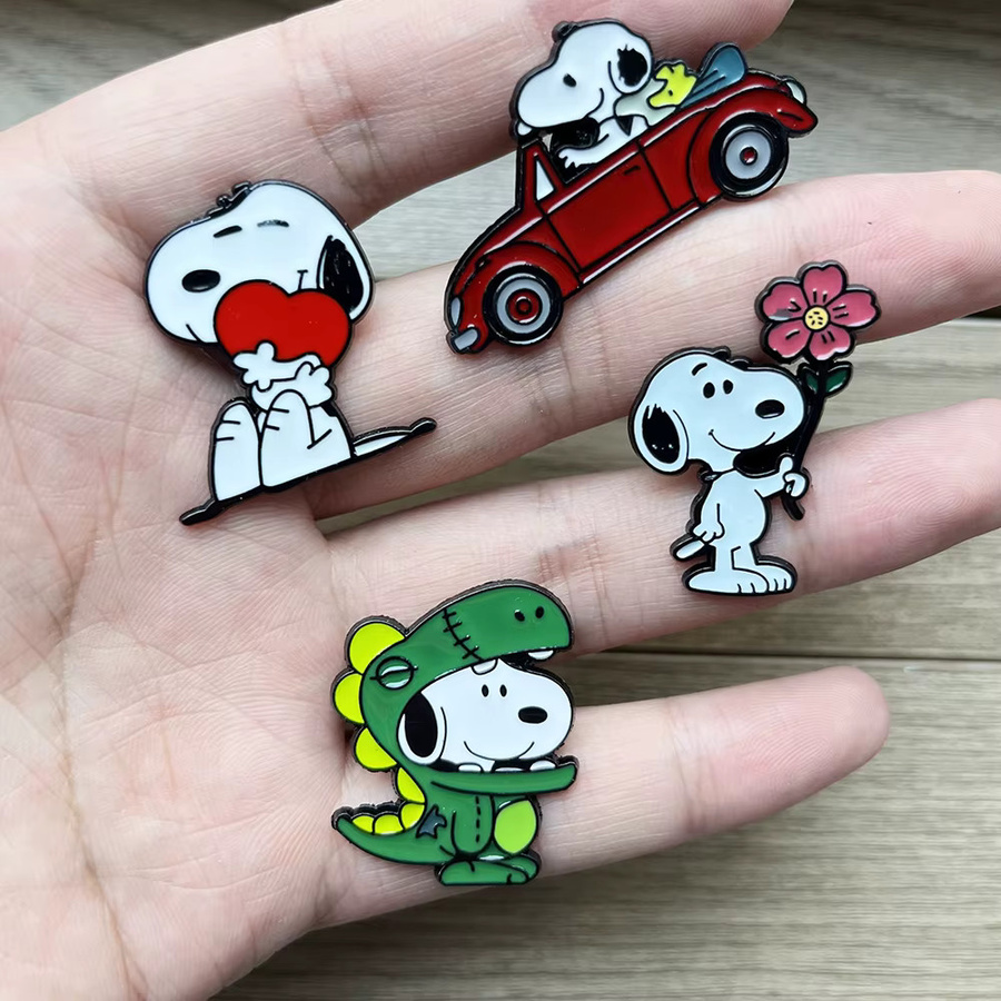 Bandai Anstecknadeln Set, Snoopy Cartoon Emaille, Revers-Brosche - Bild 2