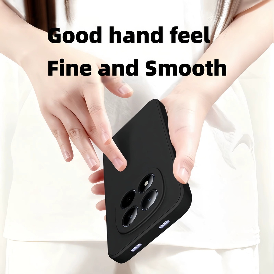 Stoßfeste Schutzhülle aus Flüssigsilikon für Xiaomi Redmi 15 14 13 Pro Plus 5G/4G in Schwarz - Bild 2