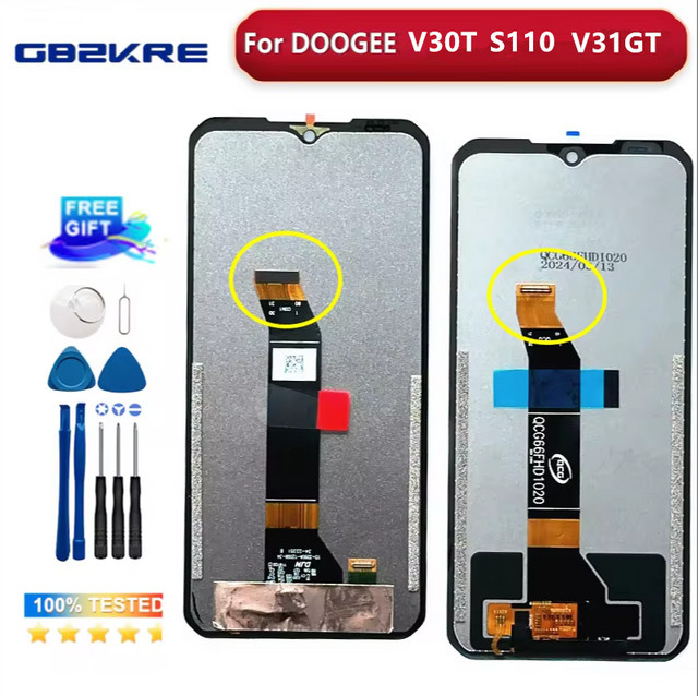 Original Ersatz LCD Display mit Touch Screen Digitizer für DOOGEE V30 V30T V Max V31 GT V30 PRO S110 S118 in Schwarz - Bild 1