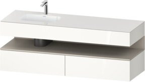 Duravit Qatego Einbauwaschtisch-Möbel-Set in Weiß Matt, B/T/H: 160 x 50 x 60 cm - Bild 1