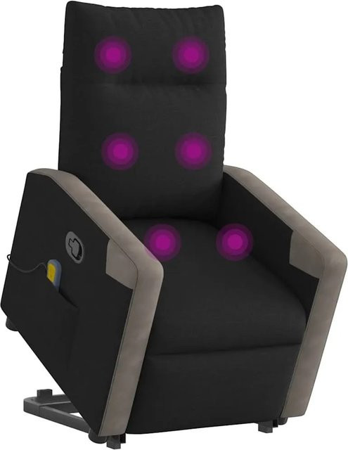 vidaXL Massagesessel mit Aufstehhilfe in Schwarz und Grau aus Stoff mit Armlehnen - Bild 1