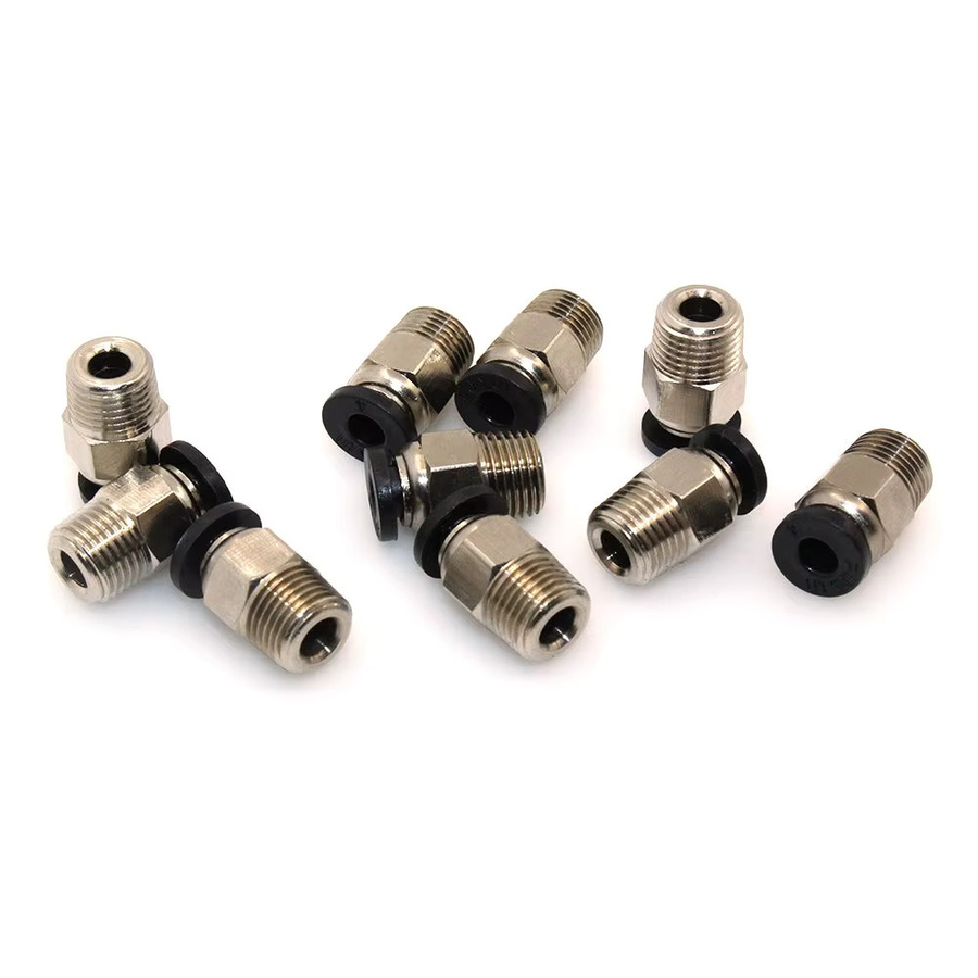 10er Set LIXIU Pneumatische PTFE Rohr Push Fittings für E3D-V6 Bowden Extruder, Farbe: Silber, passend für Ender-3, Ender-3 V2, CR10, Vyper und Mega 3D Drucker - Bild 2