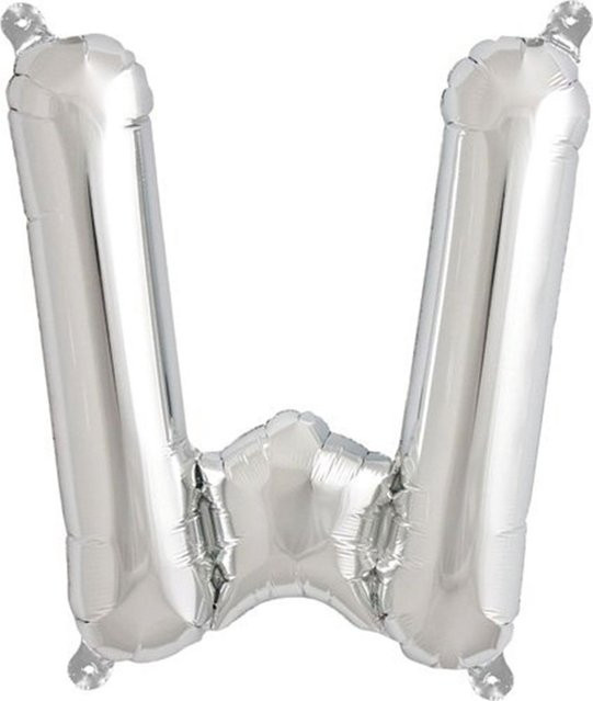Rico Design Folienballon Buchstabe W in Silber, Höhe: 36 cm - Bild 1