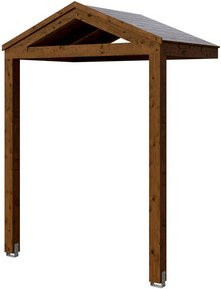 SKANHOLZ Vordach Sellin Satteldach aus Fichten-Leimholz in Nussbaum Braun B: 277 cm, T: 126 cm - Bild 1