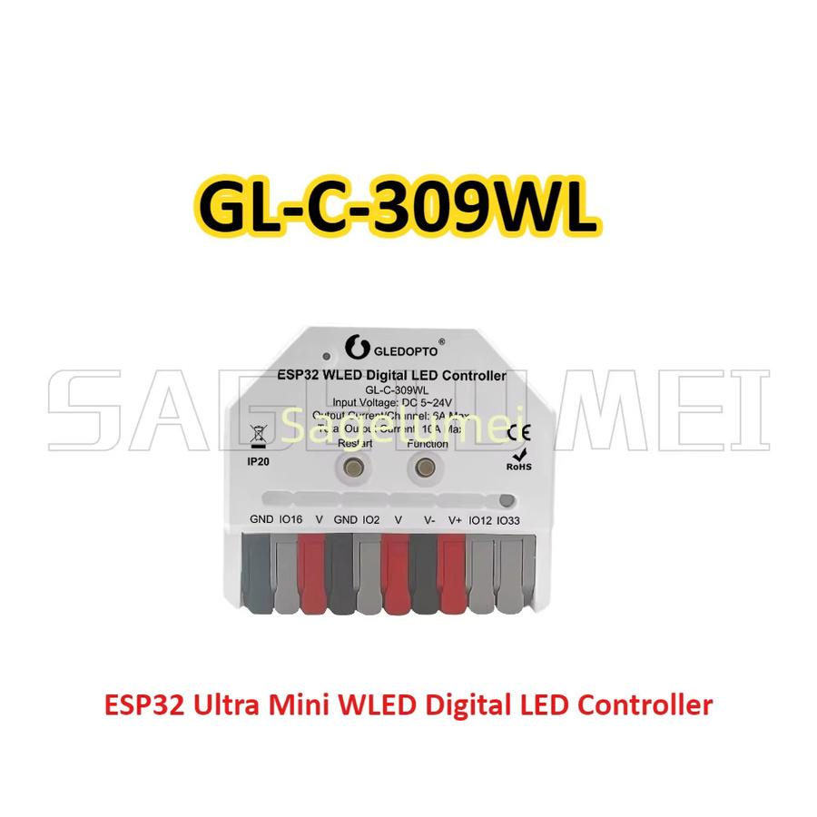 GLEDOPTO ESP32 Mini WLED LED Controller mit Mikrofon für Musik und dynamische Modi, kompatibel mit WS2811, WS2812, SK6812, TM1814, WS2813 und WS2815 LED Streifen - Bild 3