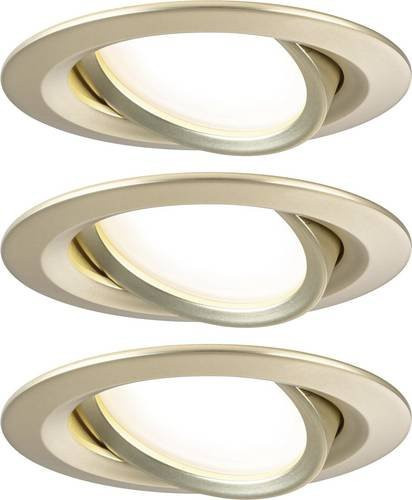 Paulmann Nova Coin LED-Einbauleuchte 3er Set, Gold matt, dimmbar, warmweiß - Bild 1