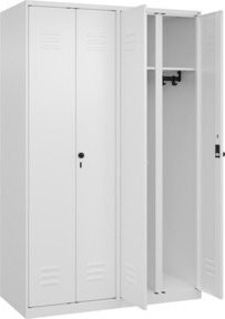 C+P Spind Classic PLUS Schwarz-Weiß mit 4 Abteilen, B/T/H: 120 x 50 x 185 cm - Bild 1