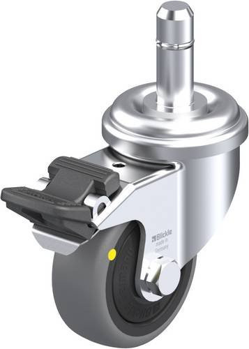 Blickle LRA-TPA 50KF-FI-ELS-ES Lenkrolle mit Feststeller in Schwarz-Grau-Silber mit 50 mm Rad-Durchmesser und 30 kg Tragfähigkeit - Bild 1