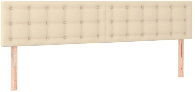 vidaXL LED Kopfteil in Creme mit USB-Ladeport und integrierter Beleuchtung, B: 200 cm, T: 5 cm, H: 78-88 cm - Bild 1