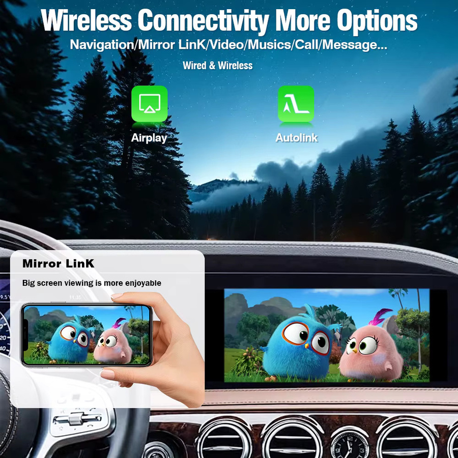 AUTOTOP Kabelloses Apple CarPlay und Android Auto Interface für Mercedes Benz NTG5.5 W213 E-Klasse W222 S-Klasse W205 C-Klasse W176 A-Klasse mit MirrorLink und AirPlay in Schwarz - Bild 4