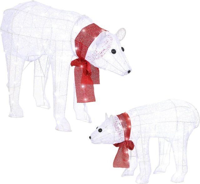 Outsunny Weihnachtsbeleuchtung mit LED und Timer in Weiß, IP44 wetterfest, B/T/H: 30 x 80 x 60 cm - Bild 1