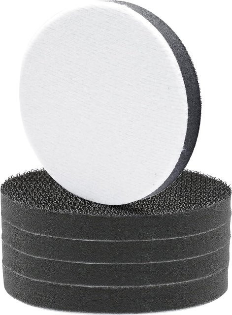 3er-Pack Klett-Schaumstoff-Polierpads in Weiß, Durchmesser: 7,5 cm - Bild 1